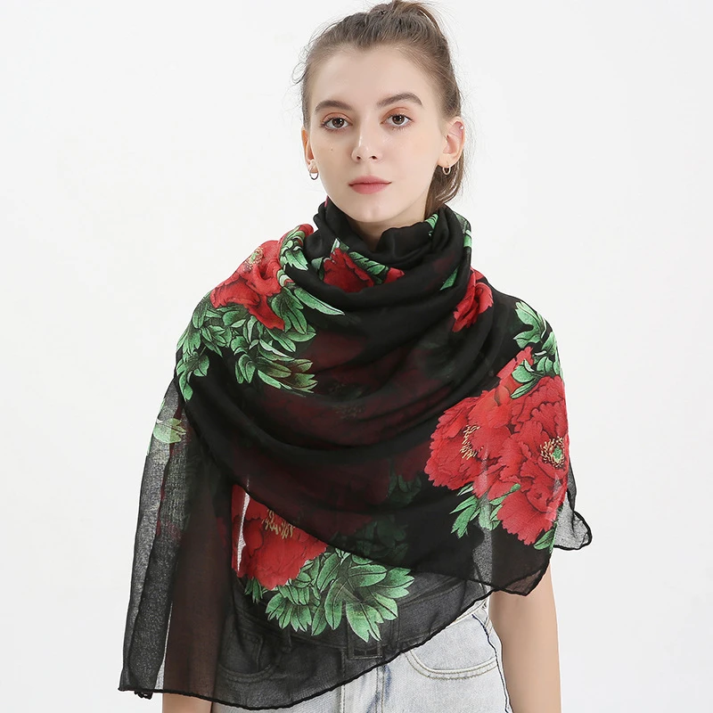 Fashion Balinese Cotton Linen Scarf Women Ethnic style Scarves And Shawl Female Large Size Print Warm  Windproof Wraps Wholesale