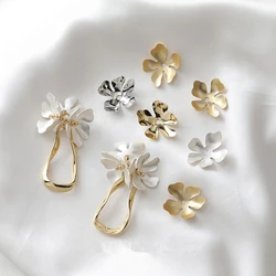 New style 40pcs/lot cartoon flowers/petal shape copper floating locket charms diy jewelry hair garment pendant accessory
