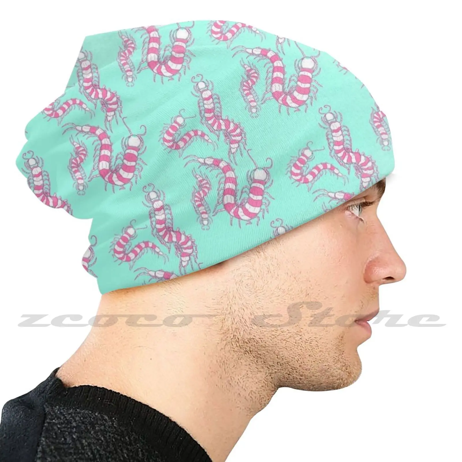 Centipedes In Neon Knit Hat Hedging Cap Soft Elasticity Outdoor Sports Leisure Centipede Neon