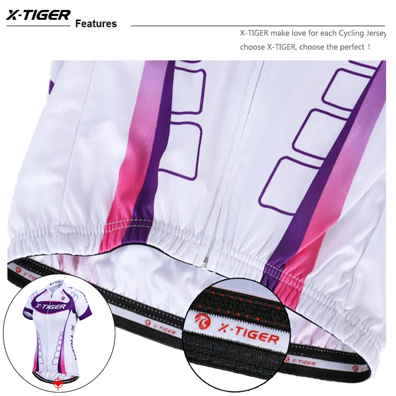 X-tiger-Camisetas de Ciclismo de verano para mujer, Ropa de bicicleta de carreras, Ropa de Ciclismo, Ropa de Ciclismo MTB