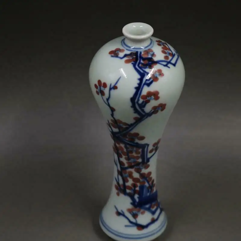 Chinese Jingdezhen Period Porcelain Vase Blue And White Plum Blossom Design Traditional Asian Decorative Floor Standing Artwork