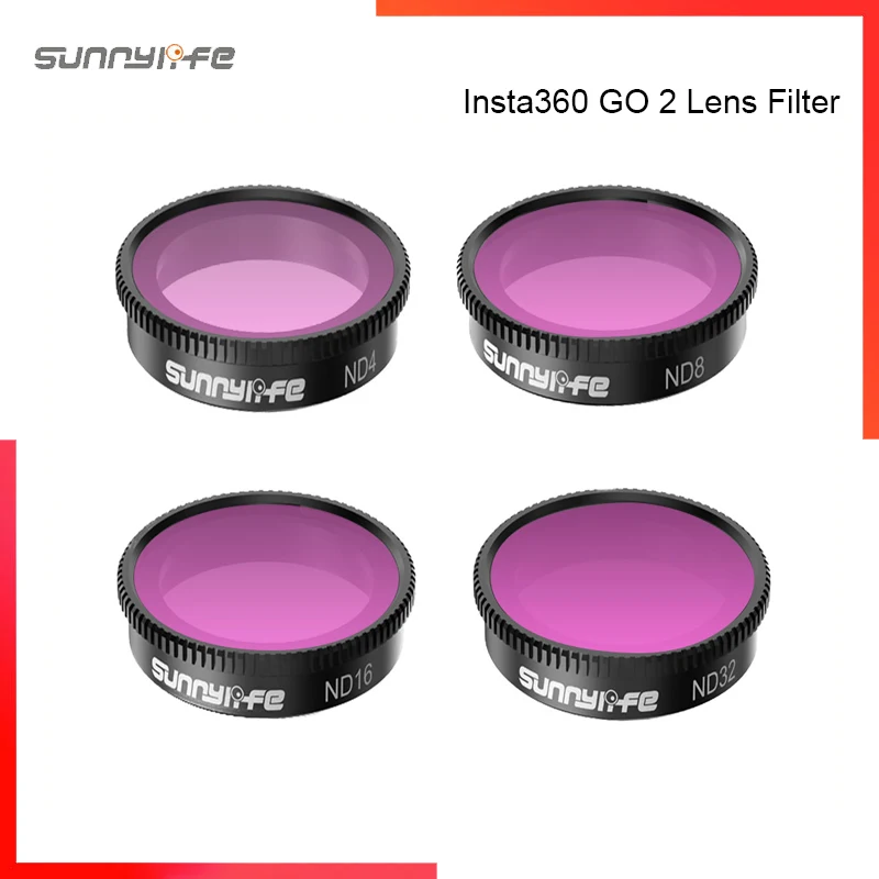 Sunnylife Insta360 GO3 Lens Filter ND4 ND8 ND16 ND32 ND Set Filters ND4 8 16 32 For Insta360 GO 2 Action Camera Accessories