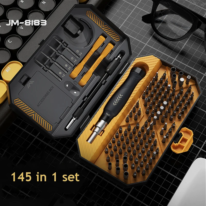 145 In 1 Set Obeng Kombinasi Obeng Magnet Torx Ponsel Heksagonal PC Alat Perbaikan Presisi Obeng Tangan