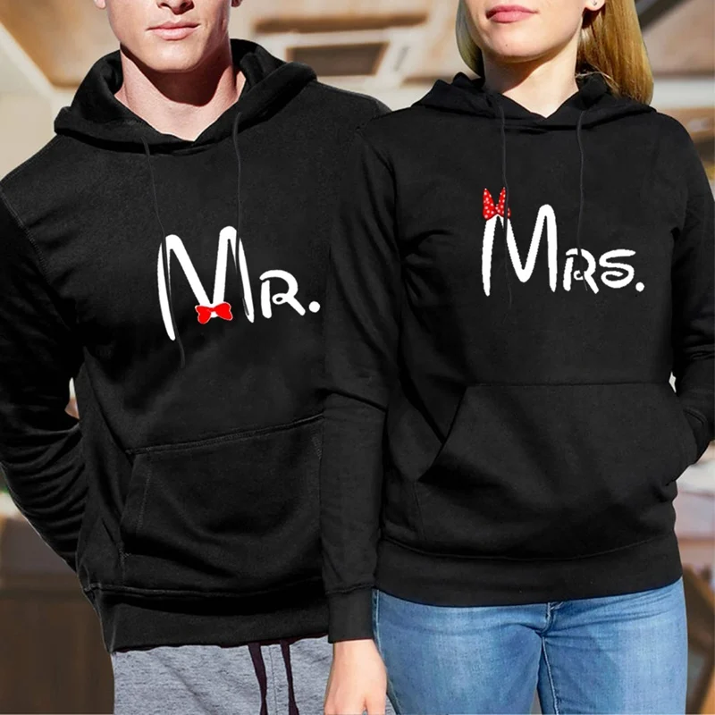 

Парные милые толстовки с надписью «MR. MRS. Couple» Chritsmas для женщин и мужчин, толстовки для влюбленных, толстовки с капюшоном