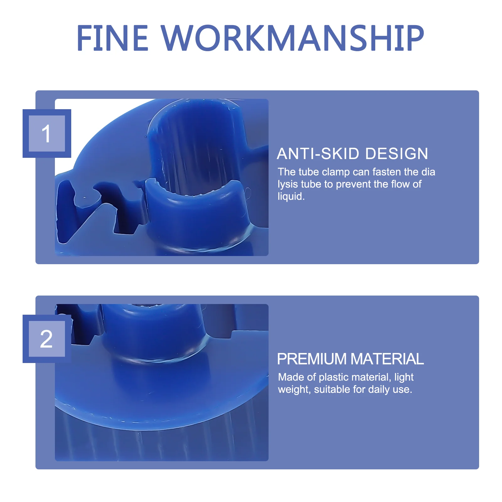 3Pcs Praktische Peritoneal Dialyse Rohr Fluss Clips Peritoneal Clips (Blau)