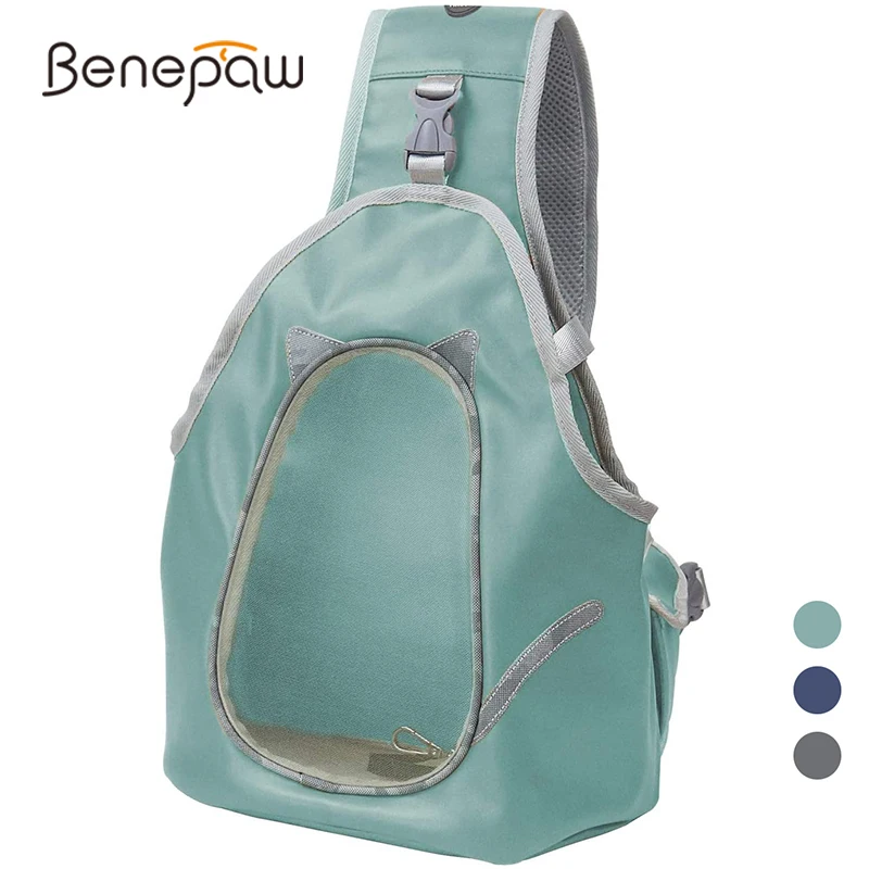 Benepaw Fashion Breathable Cat Carrier Sling Foldable Reflective Pet Backpack Small Dogs Puppy Kitten Travel Bag Secure Clip