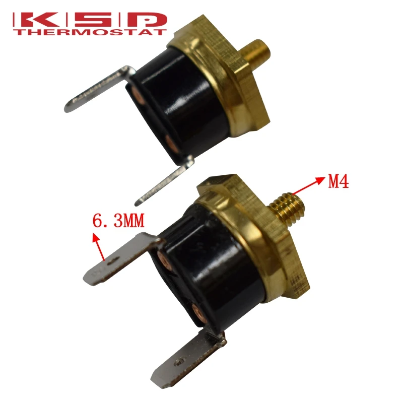 2PCS KSD301 M4 Copper Screw Bimetal Thermostat Bimetallic Disc Thermostat 40C/50C/65C/70C/75C/80C/90C/100C/120C/130C/150C