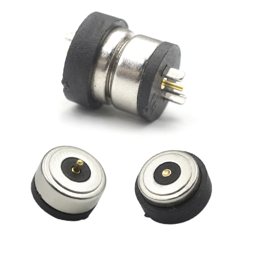 

10mm 2pin DC Pogo Pin Magnetic Connector Charging plug 5A High Current 3-24V Adapter for LED Light Smart Water Cup Power Socket