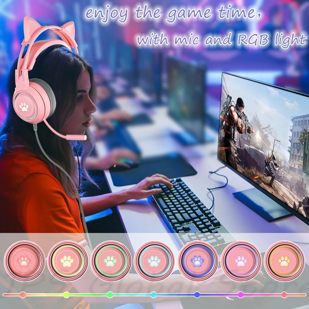 Para ps4 gamer fone de ouvido com microfone 3.5mm jack cancelamento de ruído gaming headset estéreo baixo para o telefone/pc xbox gamer meninas presentes