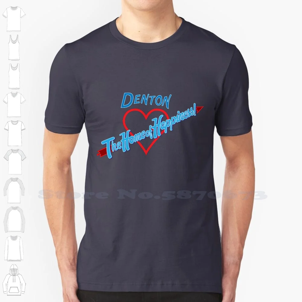 Denton-Home Of Happiness In Neon 100% Cotton T-Shirt The Rocky Horror Picture Show Trhps Home Of Happiness Denton Billboard