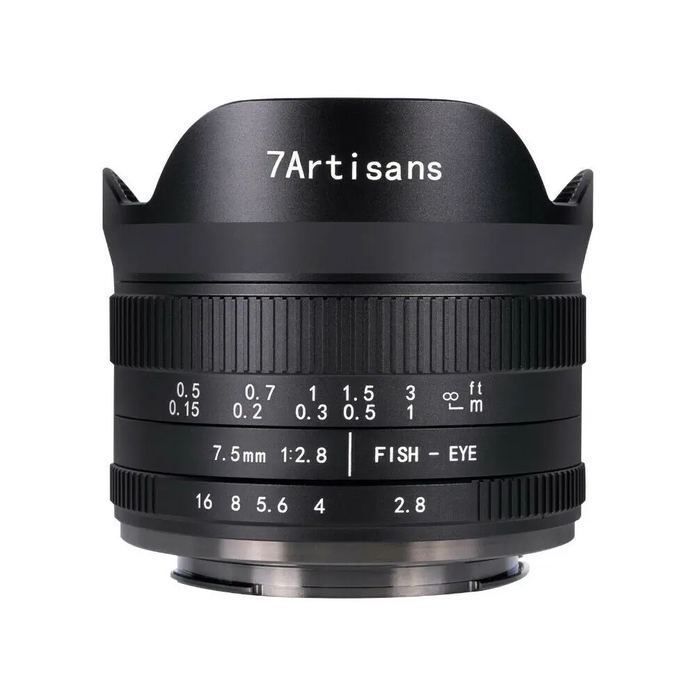 7artisans 7,5mm F2.8 Ver.II lente ojo de pez Manual para Sony E mount A7 A7II/para fuji XF/para montaje Nikon Z/para montaje Macro 4/3