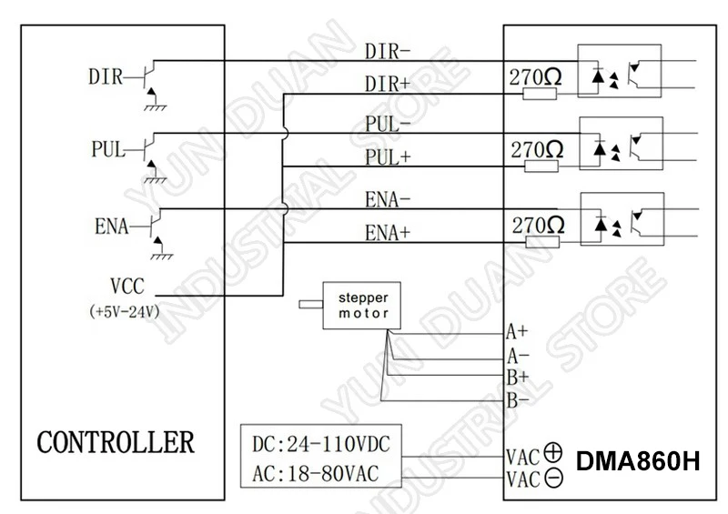 Sterownik silnika krokowego MA860H Microstep 256 2 fazy 18-80 V AC 7,2 A dla silnika krokowego NEMA23 NEMA34