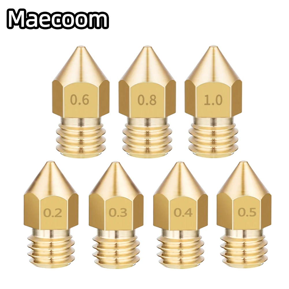 10pcs 3D 프린터 노즐 MK8 황동 노즐 M6 스레드 압출기 프린트 헤드 1.75mm A8 MK8 Creality CR-10 Ender 3v2 3D 프린터