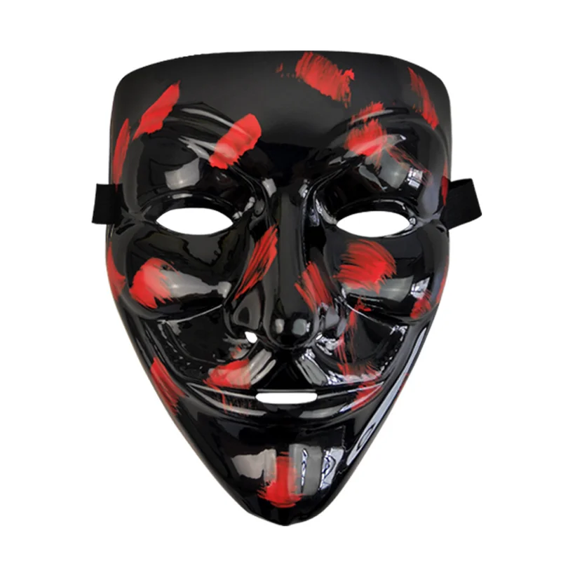 Maple Leaf V for Vendetta Black-red Mask Anonymous Movie Guy Fawkes Cosplay Mask Halloween Masquerade Party Horror Type Masks