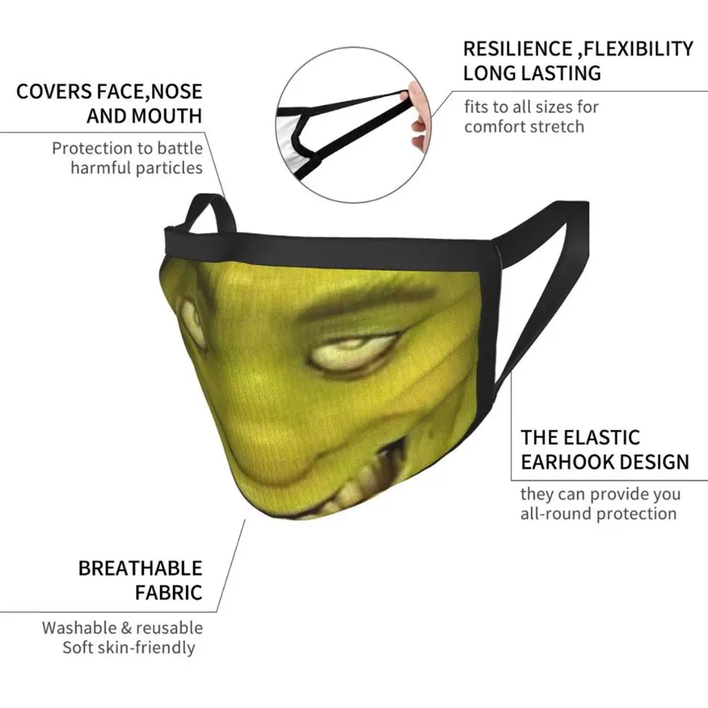 Shrek Meme Adult Kids Anti Dust 5 Scarf DIY Mask Shrek Shrek Meme Shrek Meme Face