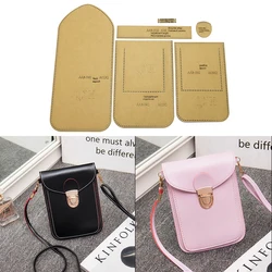 Leather diy hand tool mobile phone bag shoulder messenger bag pattern drawing template kraft paper proofing design mold