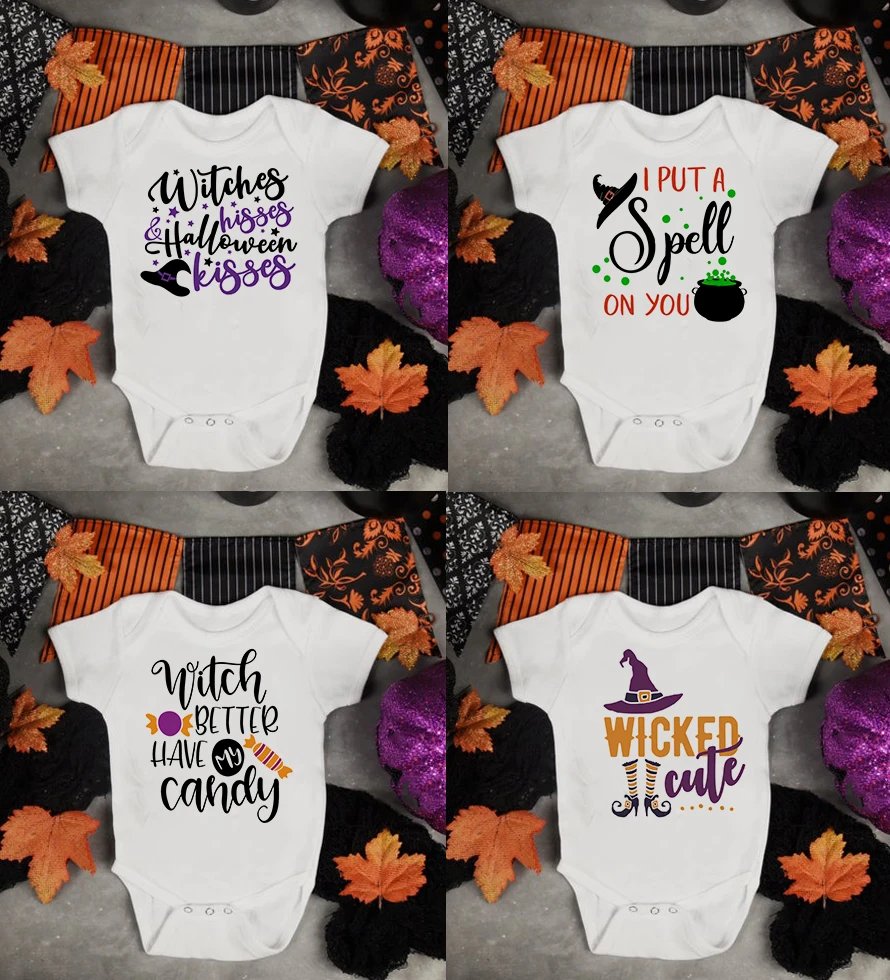 Halloween Baby boy Girl bodysuit Halloween Baby rompers Ghost witches Baby clothes My Halloween Baby outfits