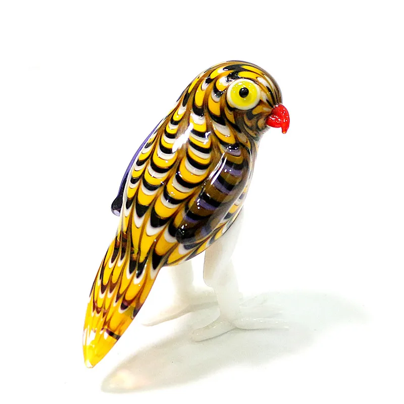 Figurine di gufo in vetro di Murano simpatici vivaci simulazione uccelli ornamenti artigianali animali collezione di decorazioni per la casa regali per feste per bambini