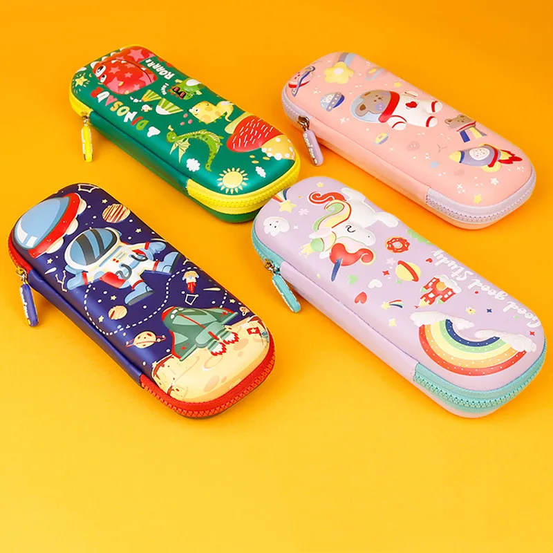 3D stereo cute pencil case School stationery box EVA cartoon pen case for children pen box Dinosaur Animal pen bag big box gifts