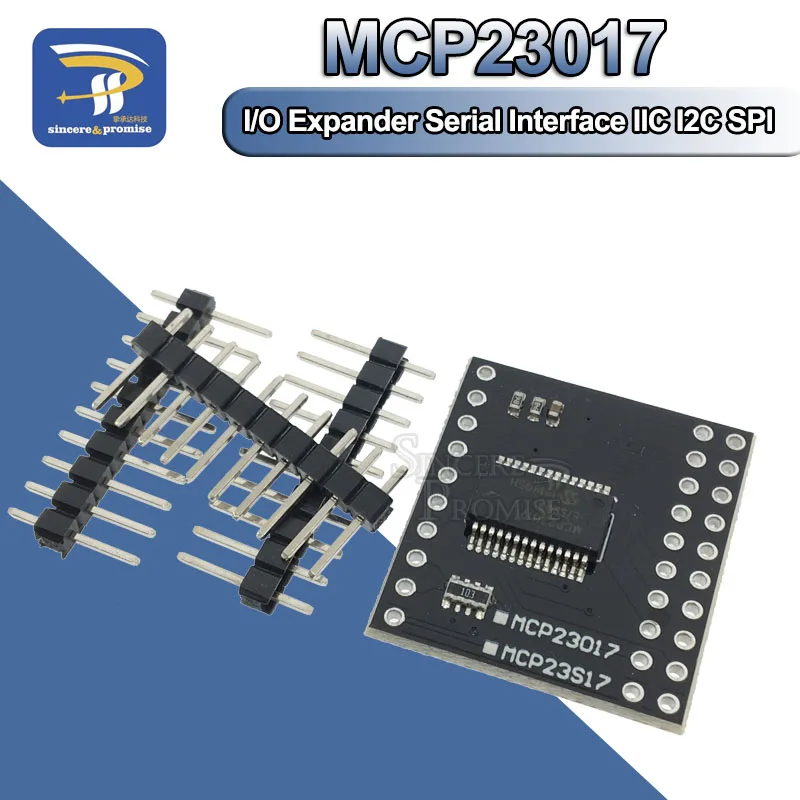 MCP23017-E/SS IIC I2C SPI MCP23S17 Bidirectional 16-Bit I/O Expander Pins 10Mhz For Arduino Serial Interface Module MCP23017