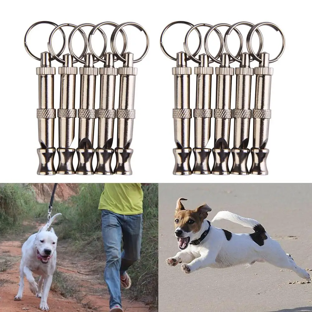 1Pc Silver/Black Two-tone Ultrasonic Flute Dog Whistles for Training Sound Whistle Supersonic Obedience Pet Puppy Dog Whistles