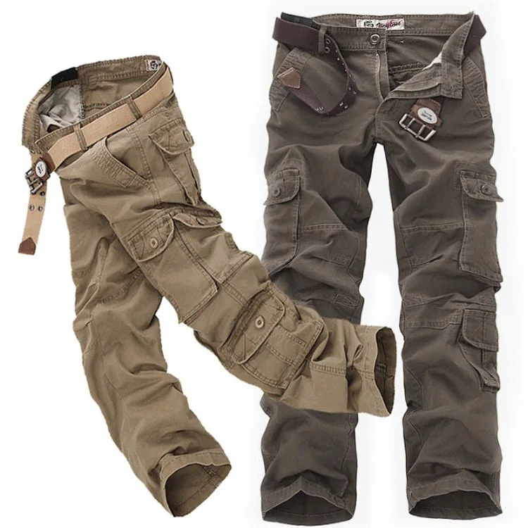 Mens Cargo Pants Cotton Tactical Pants Jogger Straight Trousers Many Pocket Outdoor New Combat Male Men Casual Cargo Pants