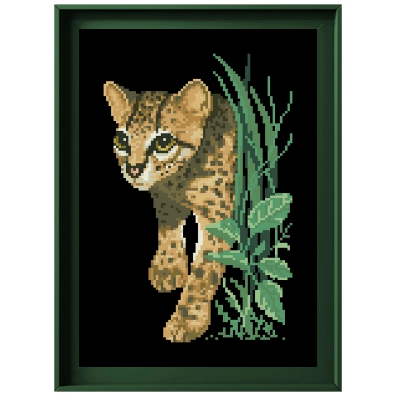 Margay عبر الابره مجموعات الحيوان نمط النبات تصميم 18ct 14ct 11ct غير مطبوعة قماش التطريز لتقوم بها بنفسك التطريز