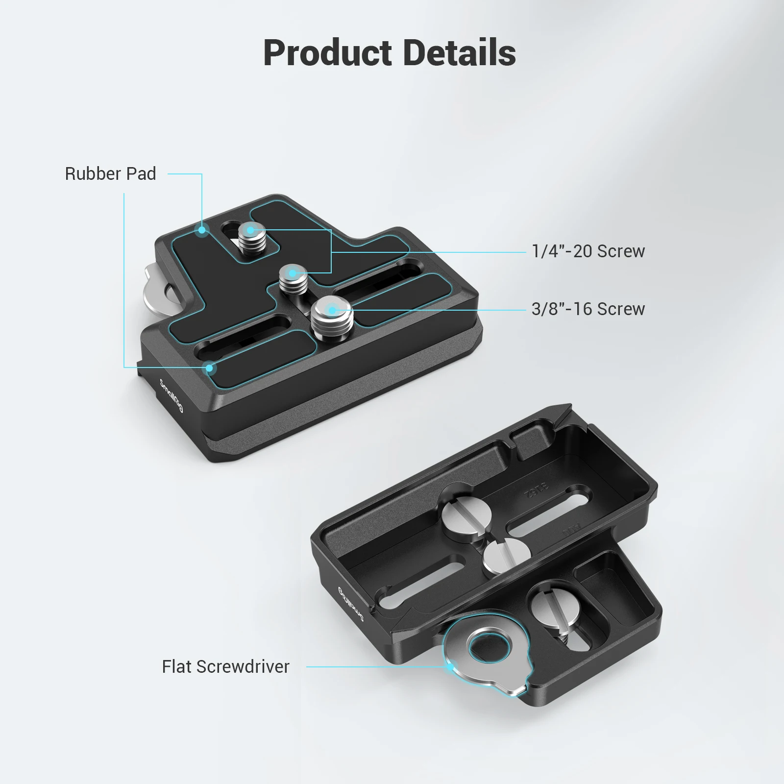 SmallRig Extended Arca-Type Quick Release Plate for DJI RS 2 and RSC 2 Gimbal for RS 2 /  RSC 2 / RS 3 / RS 3 Pro 3162/2851