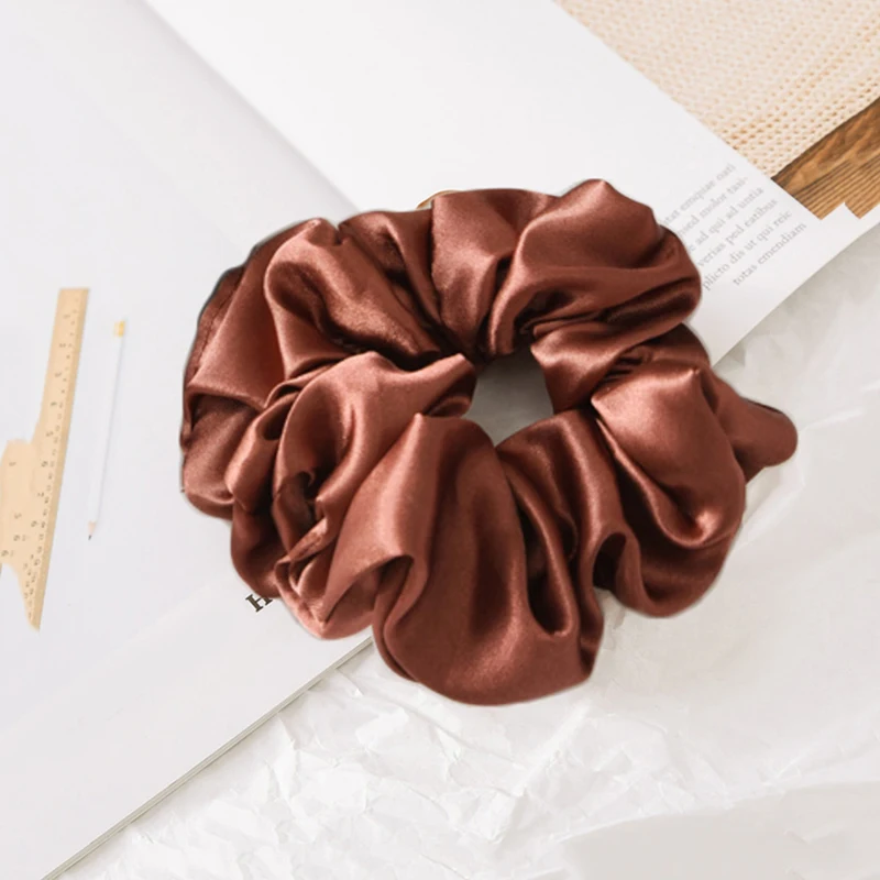 Quá Khổ Scrunchies Lớn Cao Su Dây Buộc Tóc Thun Cột Tóc Girs Đuôi Ngựa Giá Đỡ Mịn Satin Scrunchie Nữ Phụ Kiện Tóc