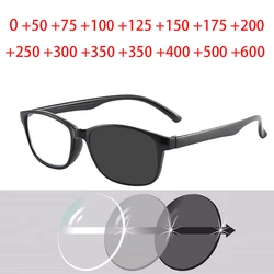 Square Hyperopia Diopter SPH 0 +0.5 +1 +1.5 +2 +2.5 +3 +3.5 +4 +4.5 +5 +6 Plastic Frame Photochromic Finished Reading Glasses