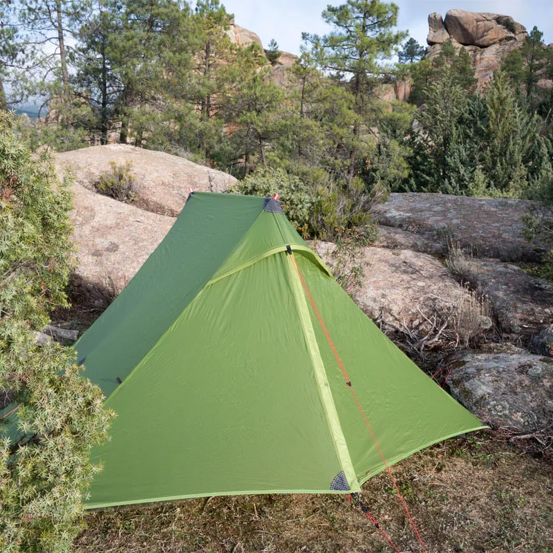 FLAME'S CREED Lanshan 2 Pro Just 920 Gramm 2-seitiges 20D-Silikon-Leichtgewicht-2-Personen-Rucksack-Campingzelt für 3 und 4 Jahreszeiten – Detail 2
