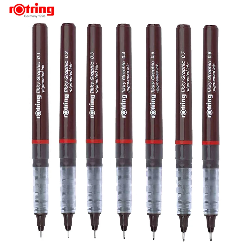 Rotring Tikky Graphic pen black Pigmented ink Porous-Point Drawing design Pen 1 piece