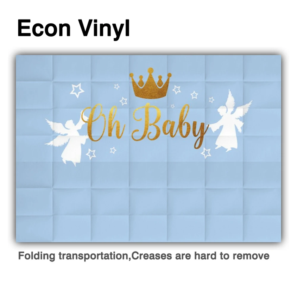 Allenjoy ถ่ายภาพพื้นหลัง Baby Shower Golden Crown Angel Boy วันเกิด Photophone สำหรับ Baptism Party ฉากหลัง Photocall