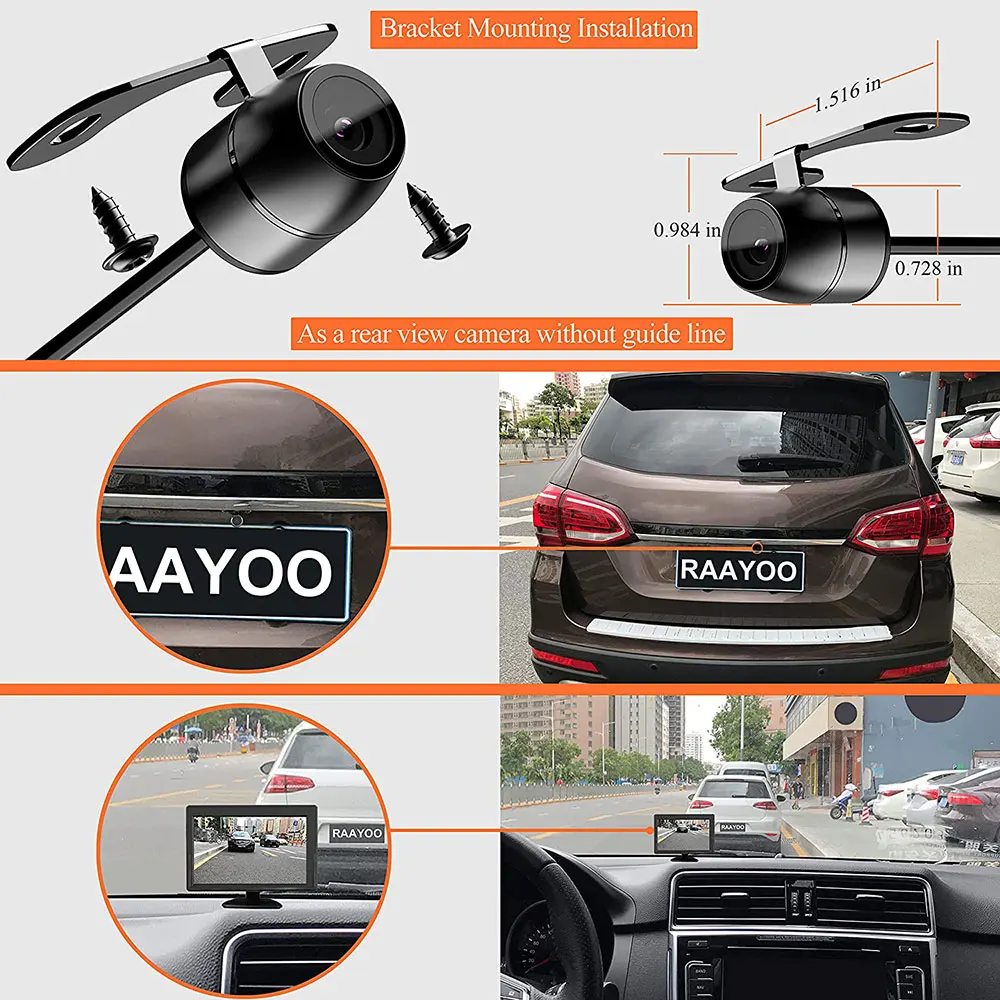 Mini Outdoor Waterproof Camera Analog CVBS Security Camera Wide Angle  mirror image Camera Reverse Parking Car Rear View Camera