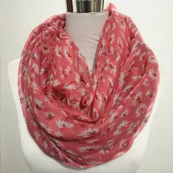 Hot sale infinity scarf viscose Neck warmer hijab scarves Women's loop scarf red scarf