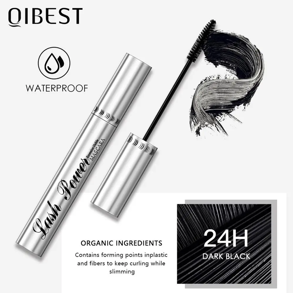 QIBEST Maquillage Mascara Noir 4D Curling Mascara Épais Volume Cils Maquillage Étanche Allongement Mascara Yeux Cosmétiques