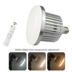 95W E27 Bulb LED Video Light Daylight Warm Lamp Bi-Color 3200K-5500K 220V/110V-220V + Remote for Camera Photo Studio Softbox