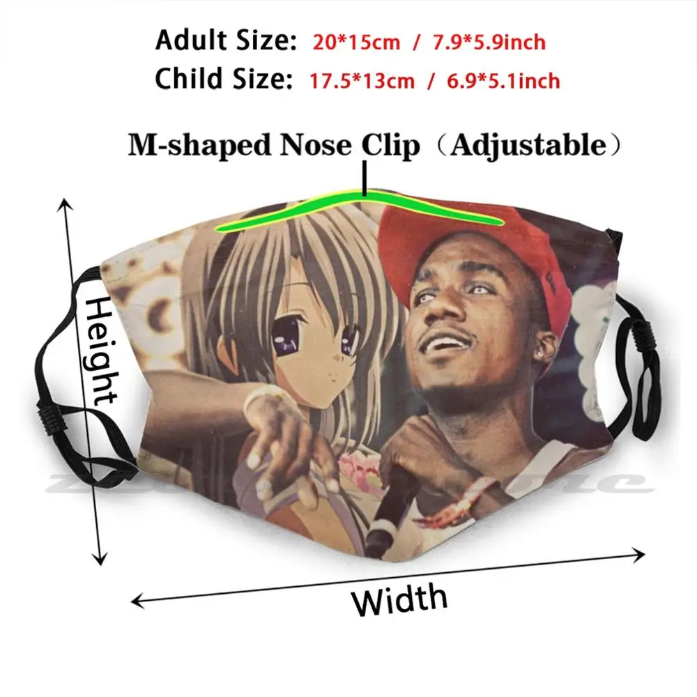 Hopsin X Tomoyo (Clannad) หน้ากากผ้าล้างทำความสะอาดได้ DIY กรอง Pm2.5ผู้ใหญ่เด็ก Gangsta Gangsta Waifu Waifu Hopsin Tomoyo Clannad