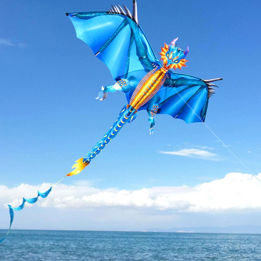 Kite LED Flying Dragon para adultos e crianças, pipas de animais de vento, brinquedo divertido ao ar livre, alça e linha, fábrica, quente, 160cm, 64 polegadas