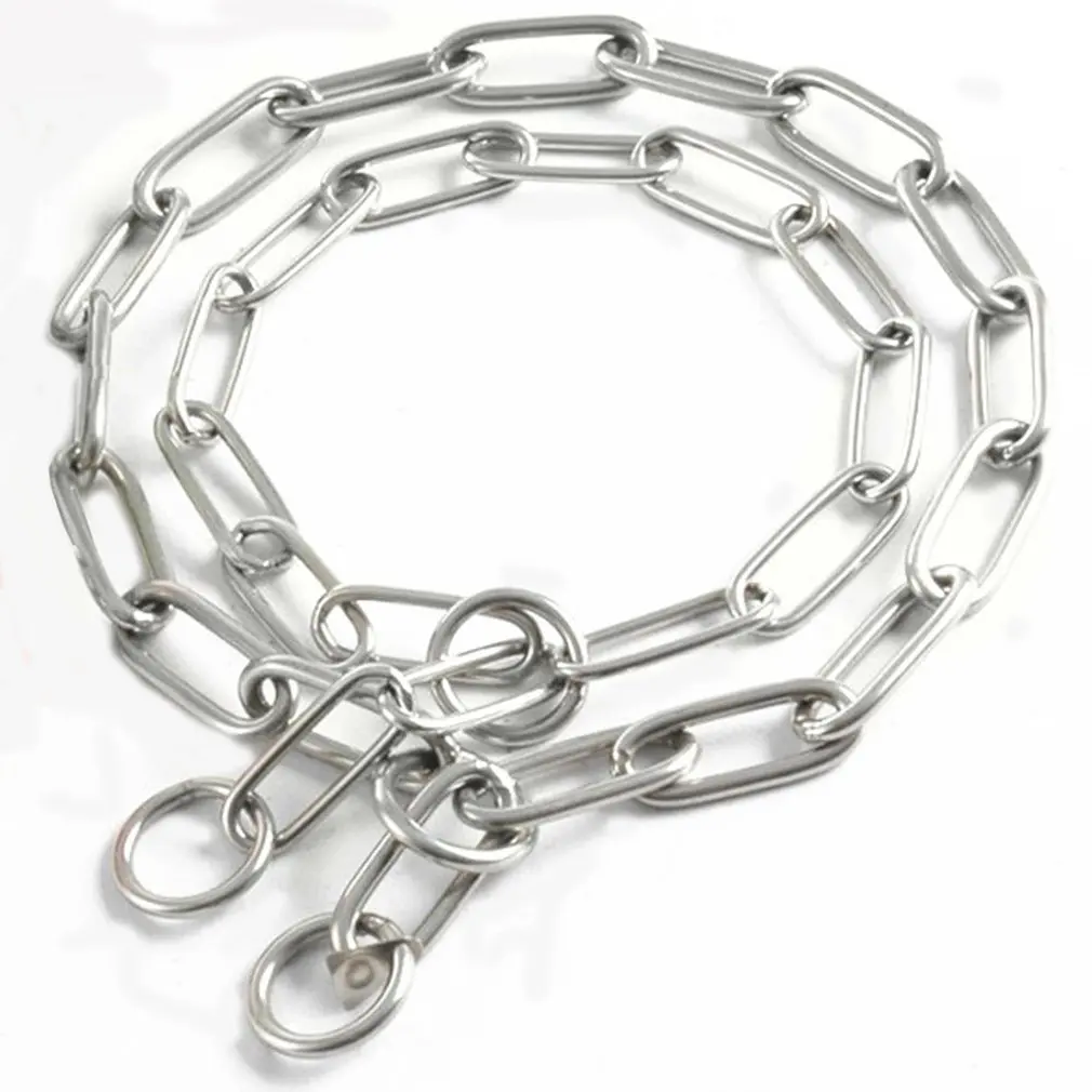 Duty Solid Stainless Steel Dog Choke Chain Collar Pet Necklace For Pit Bull Mastiff Bulldog Big Breeds Pet Accessories