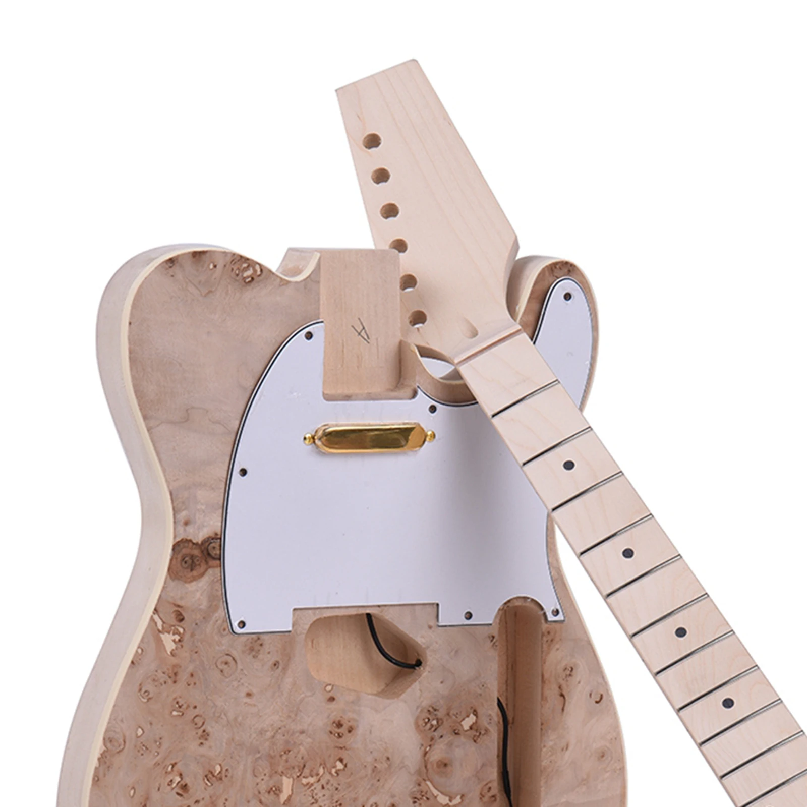 Imagem -06 - Kit Faça Você Mesmo Guitarra Elétrica Inacabada Basswood Corpo Burl Superfície Conjunto