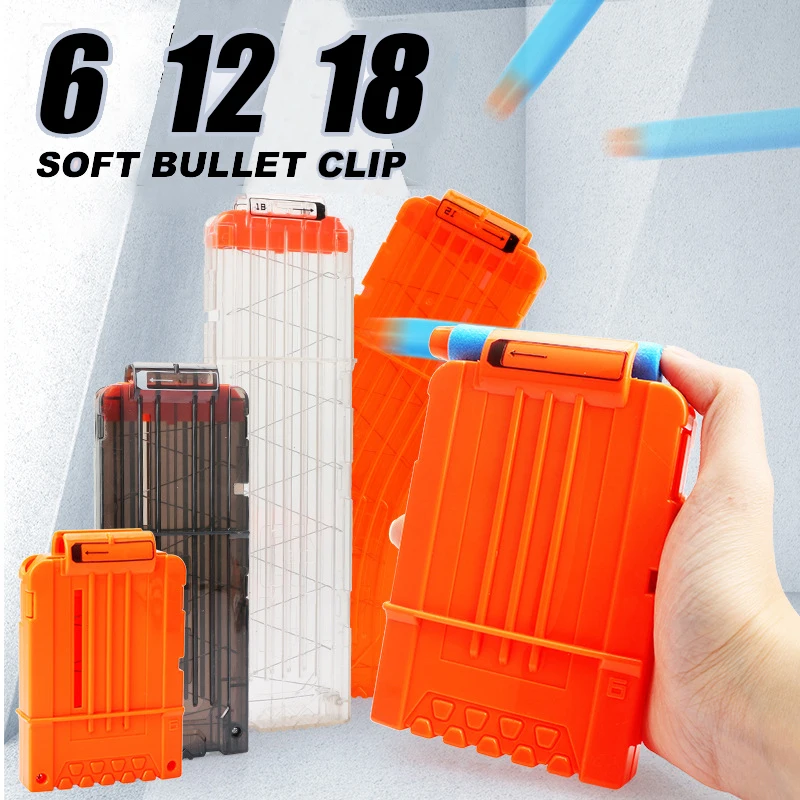 Clip de bala suave para pistola de juguete, accesorio redondo de dardos para pistola de juguete de repuesto, accesorios para pistola, 18 cargadores