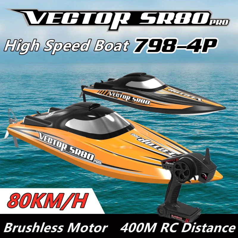 80KM/H Brushless Power Remote Control Speedboat 80CM Hull 400M Long Distance Reverse Function Capsize Reset Water Cooling Boat