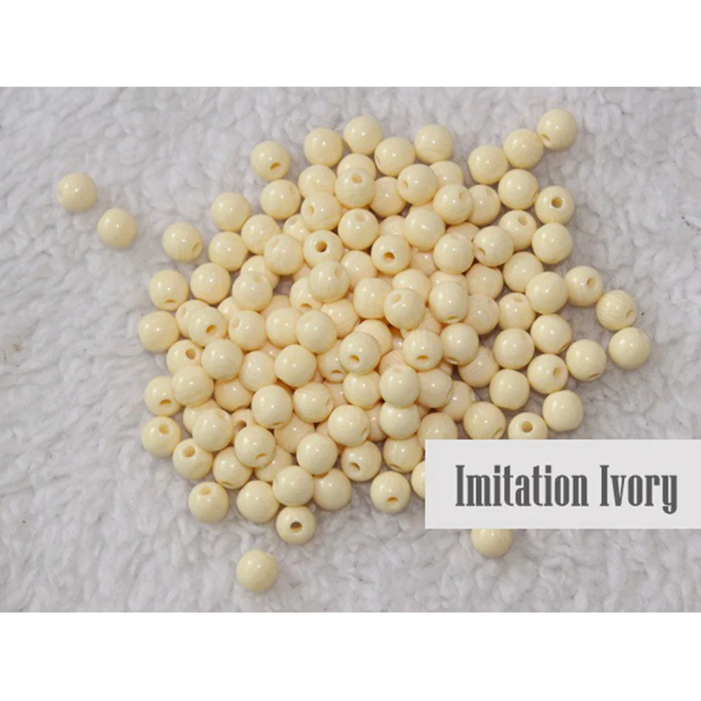 5mm 6mm 8mm 10mm 12mm 14mm 16mm 18~50mm Beige White Color Round Resin Loose Beads Wholesale Lot for DIY Crafts Jewelry Making