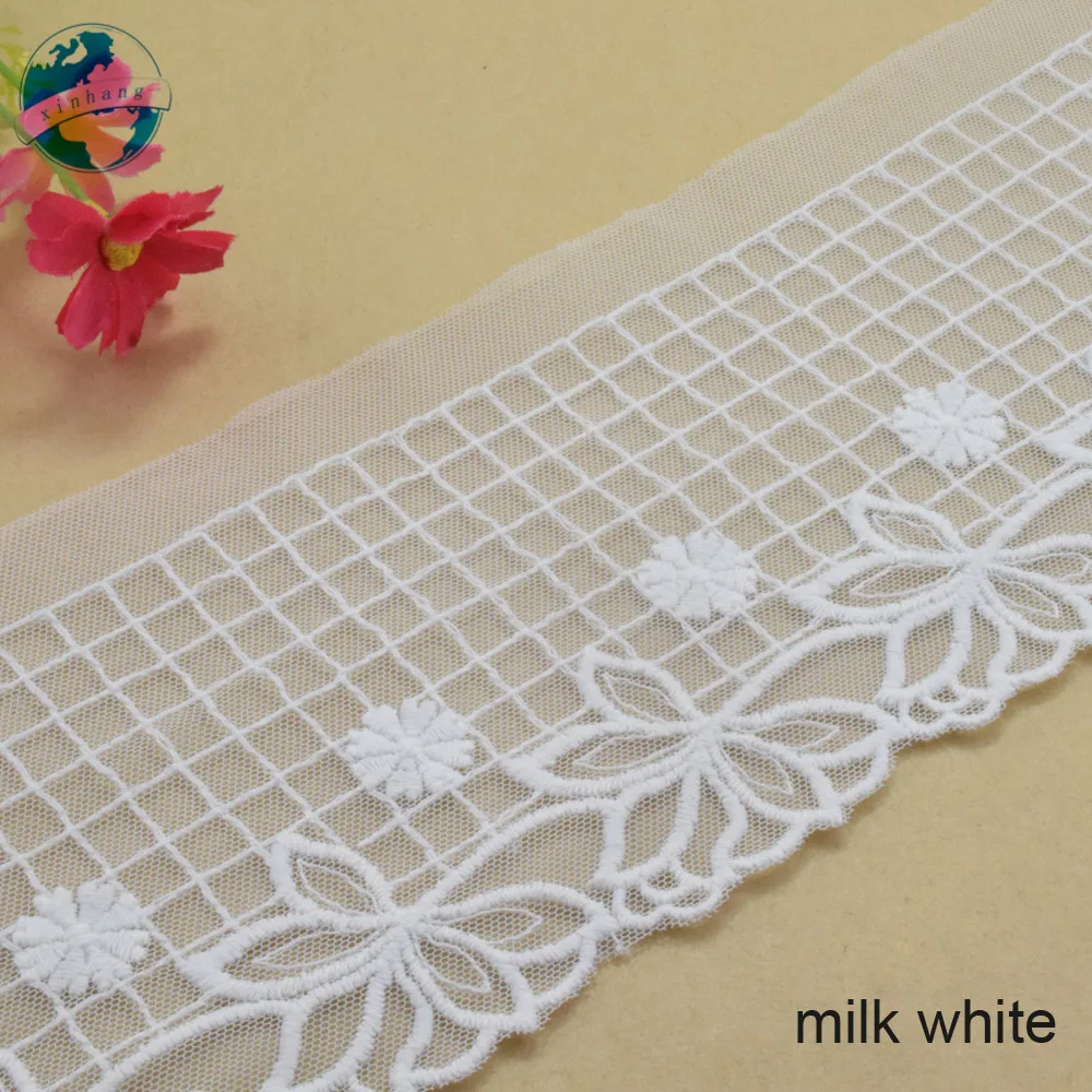 10cm Wide Polyester Embroidery Lace Sewing Ribbon Guipure Trim Wedding Decoration DIY Dolls Colthes Accessories Lace Edge#4033