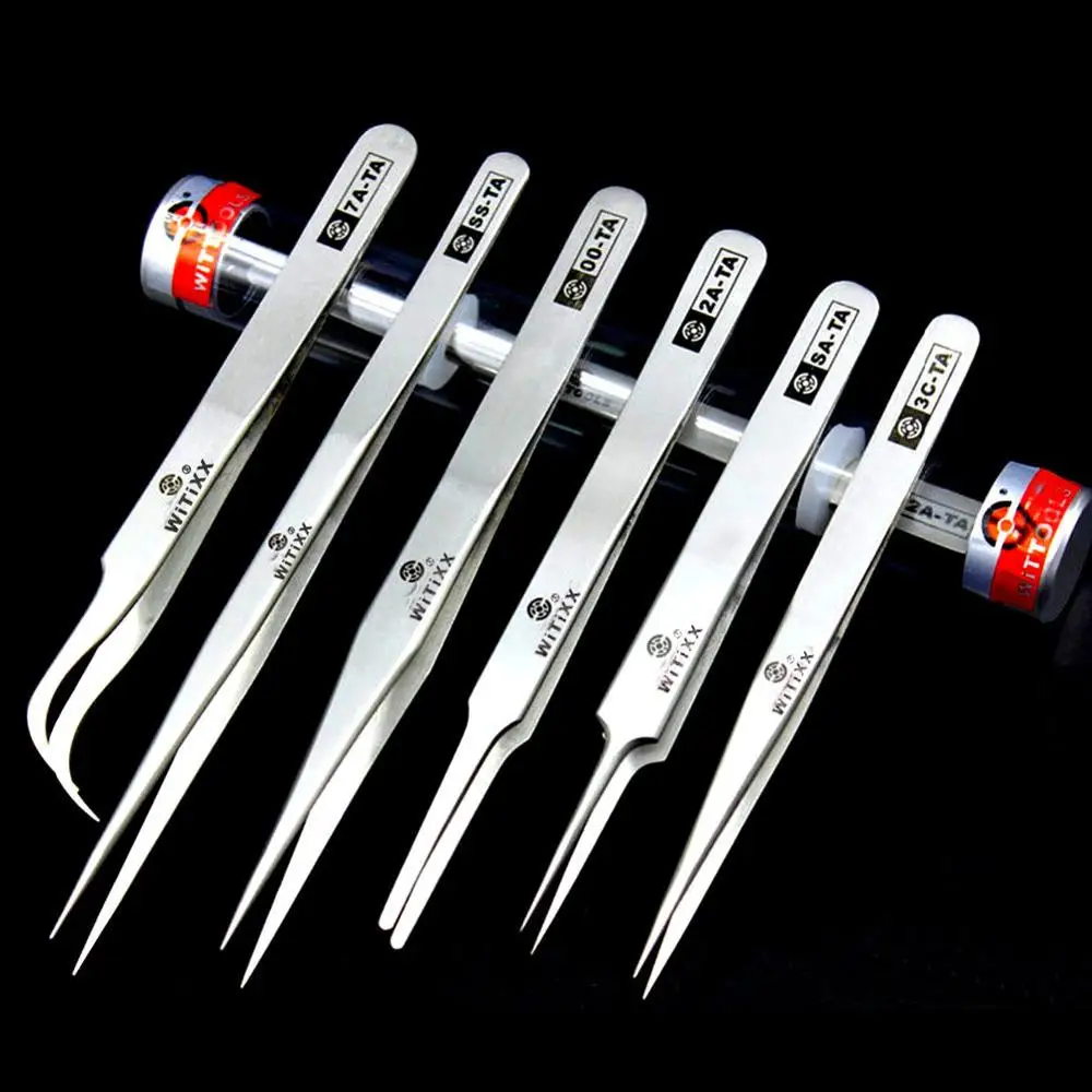 1pcs WiTiXX TA Series Tweezers Mobile Phone Watch Repair Tools Anti-acid Super Sharp Forceps Holding Small Items