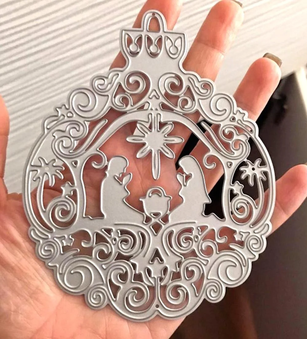 

Nativity Ornament metal cutting Dies Scrapbooking Steel Craft Die Cuts paper art emboss Card Stencil