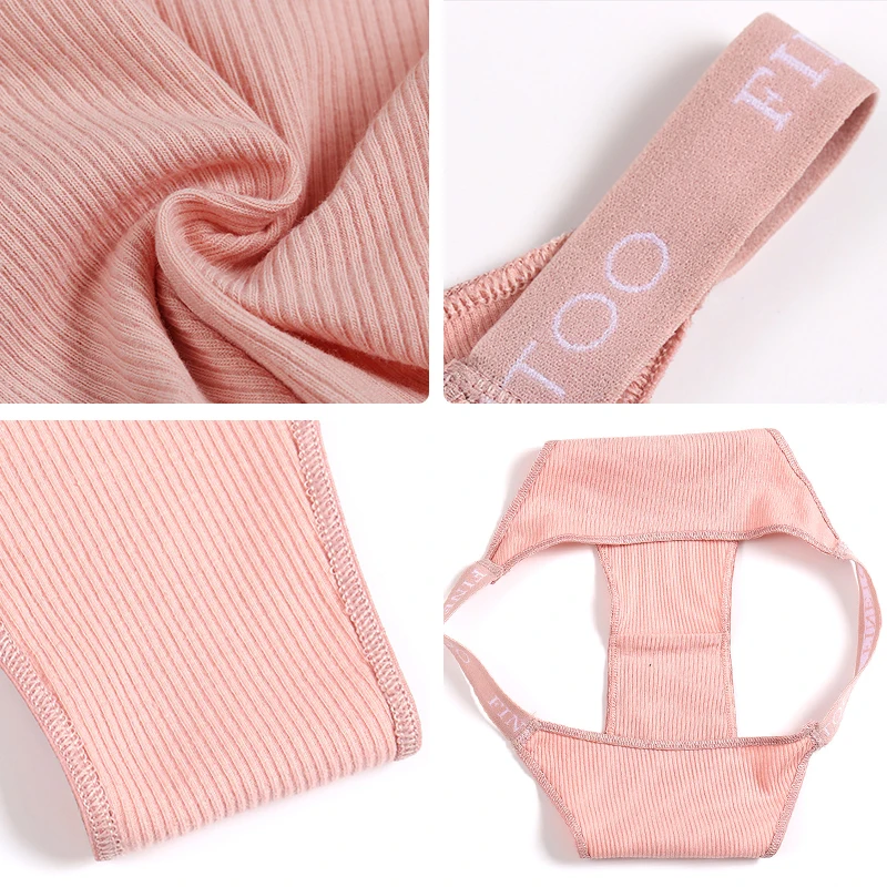 FINETOO Cotton Panties for Women Female Sexy Low Rise Briefs Pantys Ladies  Letter Belt Underwear Girls M-XL Intimates Lingerie