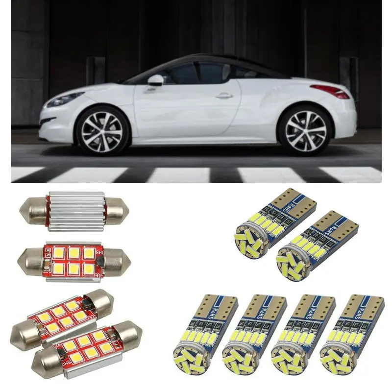 Interior led Car lights For peugeot rcz coupe 2010-2015 car accessories boot light License Plate Light 12pc