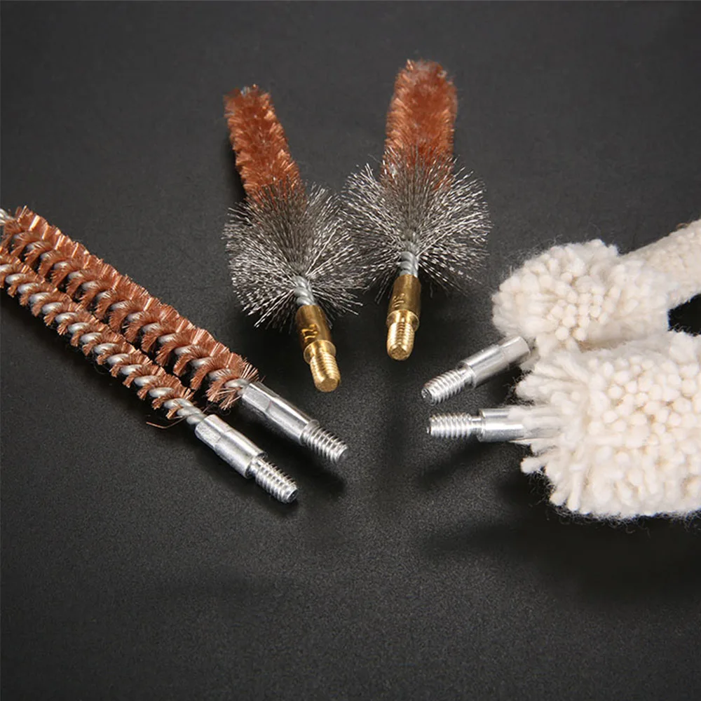 8Pcs Tactical Cleaning Kits Diameter Phosphor Bronze .308/.223 Thread 8-32 Stainless Steel Mop Cleaner Brush Set